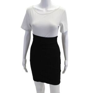 Ounce Womens Black Bodycon Pencil Skirt Hook & Eye Mini Size S